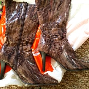 Faux Snakeskin Boots